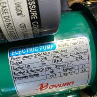 Hot and Cold Water Pump 25m Max Head